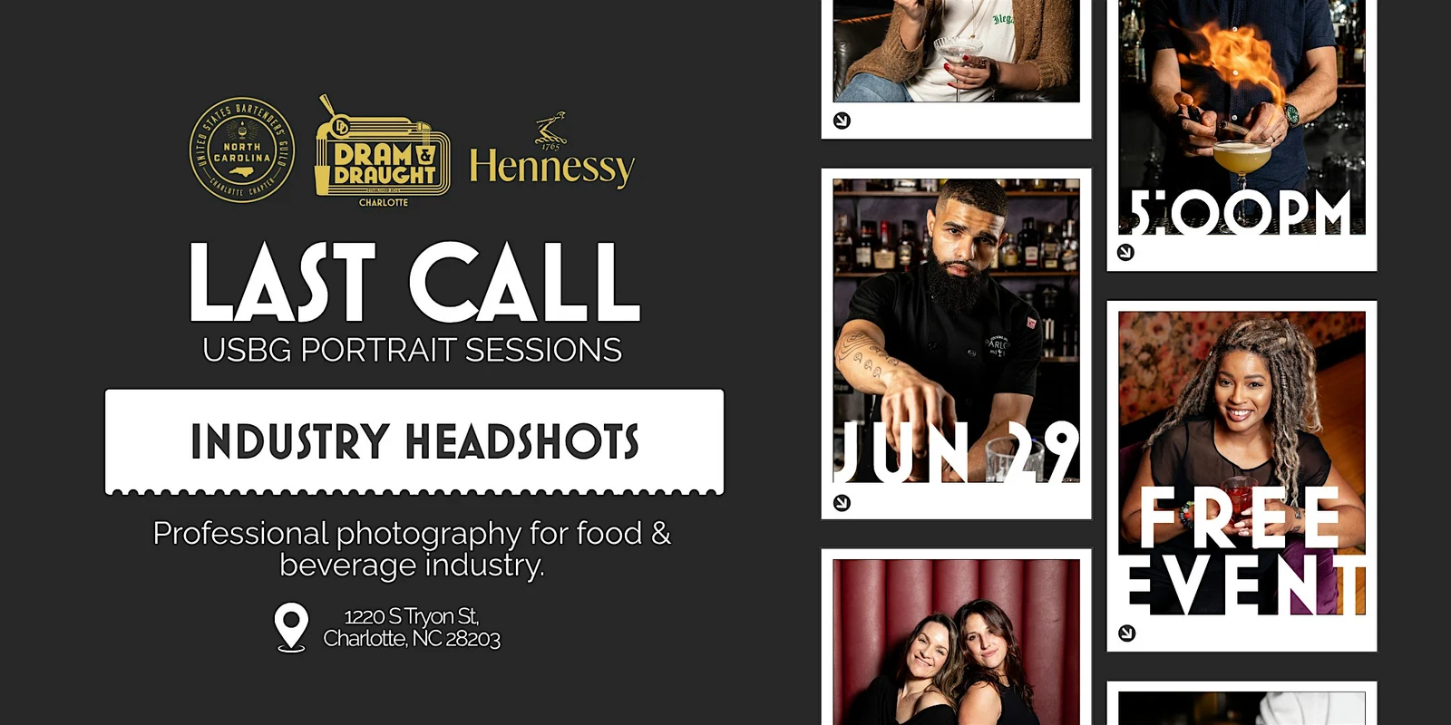 Last Call: USBG Portrait Sessions at Dram & Draught Charlotte