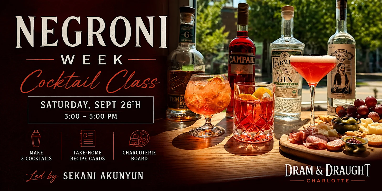 Negroni Week Cocktail Class - Dram & Draught Charlotte